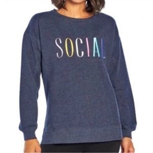 NWT Wildfox embroidery ‘SOCIAL’ sweatshirt